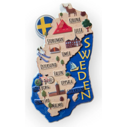 SOUVENIRS SHOP Sweden Map Souvenir Midi Magnet - SOUVENIRS SHOP
