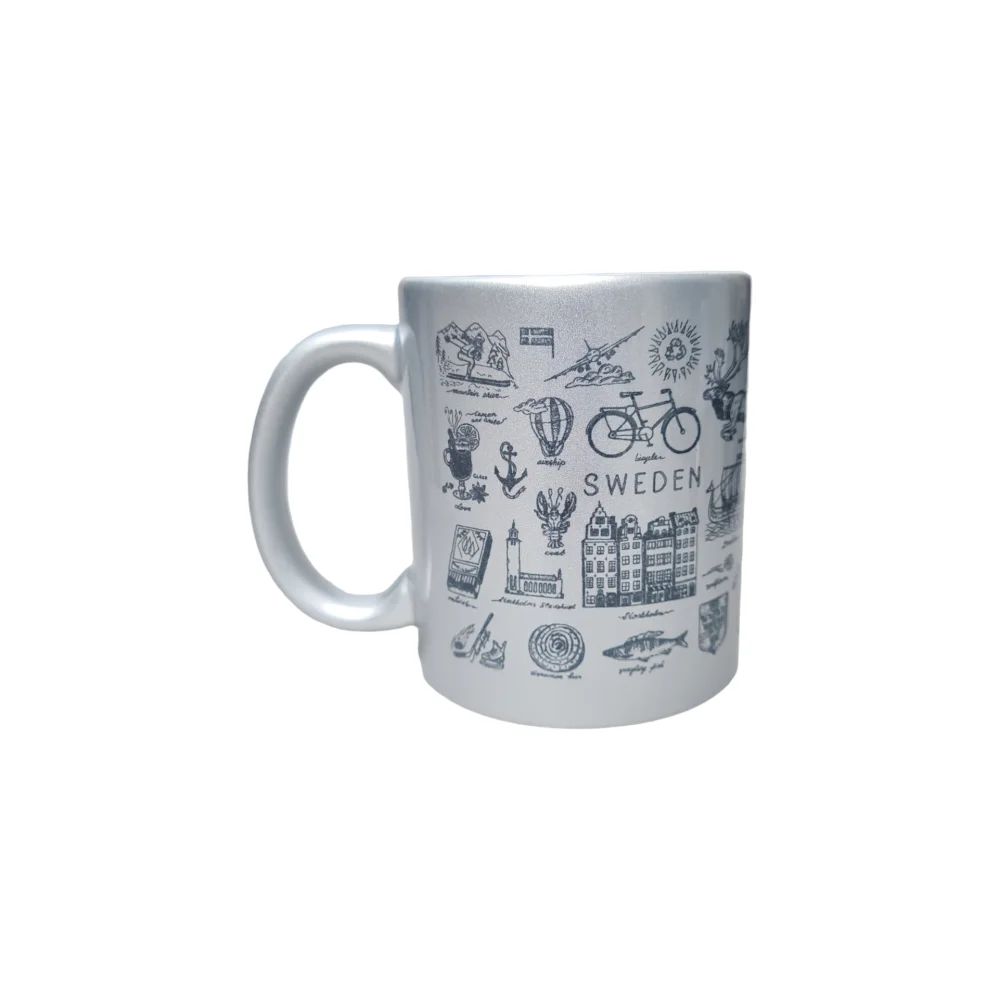 Sweden kaffemugg silver
