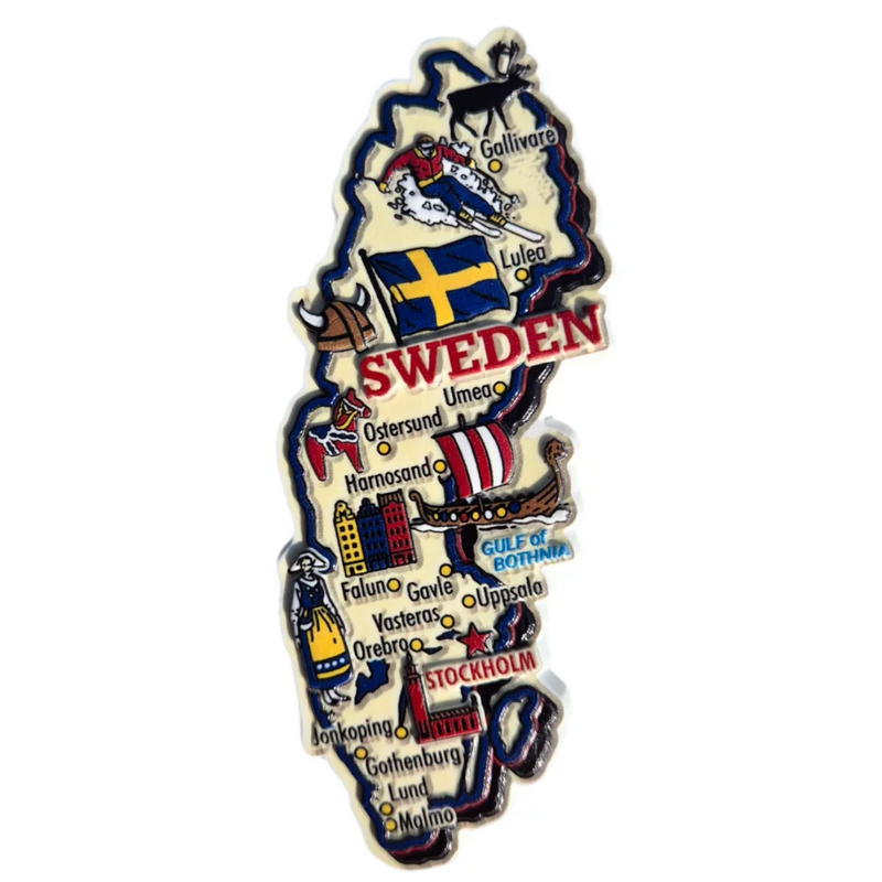 Sweden Map Fridge Magnet by Souvenirs Shop - SOUVENIRS SHOP