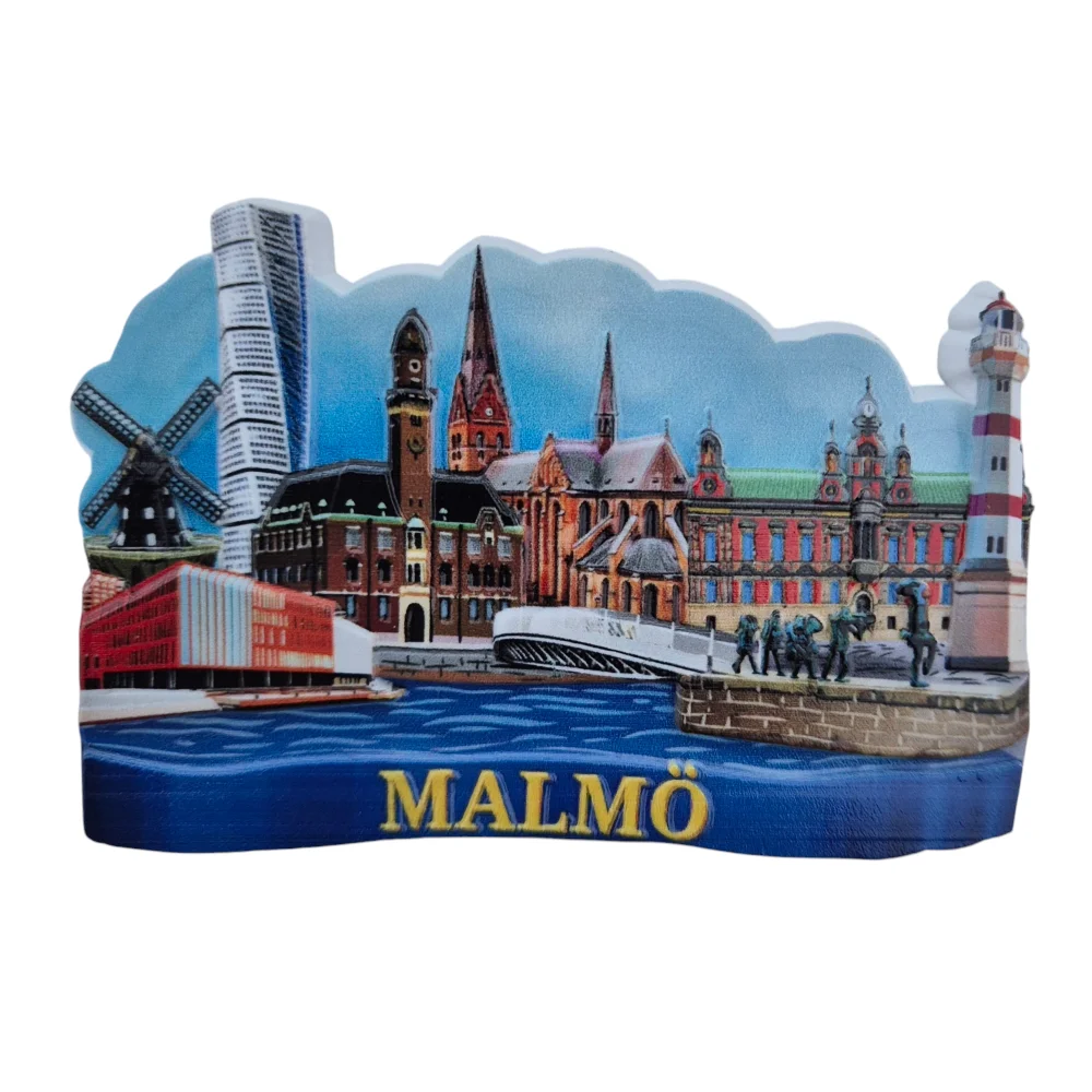 Colorful Swedish city magnet Malmö featuring iconic buildings and waterfront scenery