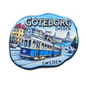 Colorful Göteborg Sweden Magnet featuring iconic tram, perfect Swedish souvenir gifts