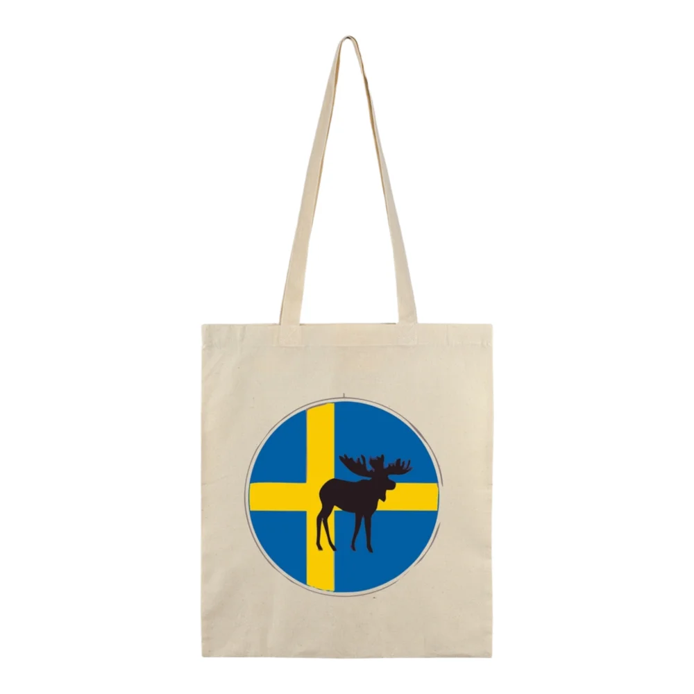 Tygpåsar med tryck älg - Shoppingväskor