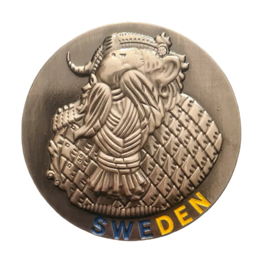 Viking magnets Sweden featuring a detailed relief of a Viking warrior with a shield