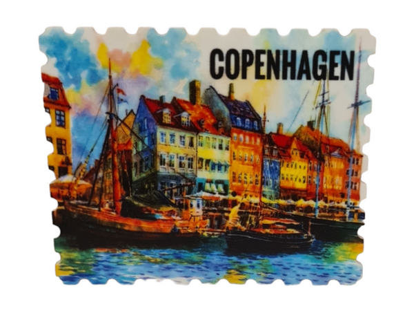 Copenhagen fridge magnet frimarke