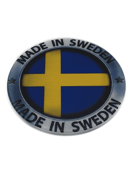 Made in Sweden silver cirkle fridge magnet